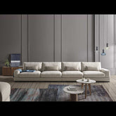 Trueliving Luxurious Dark Four Seater Sofa Leather Finish 76.2D x 177.8W x 76.2H Centimeters